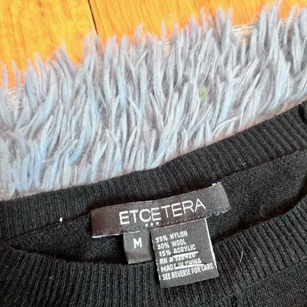 Etcetera Black Wool Tunic Sweater Dress Size M